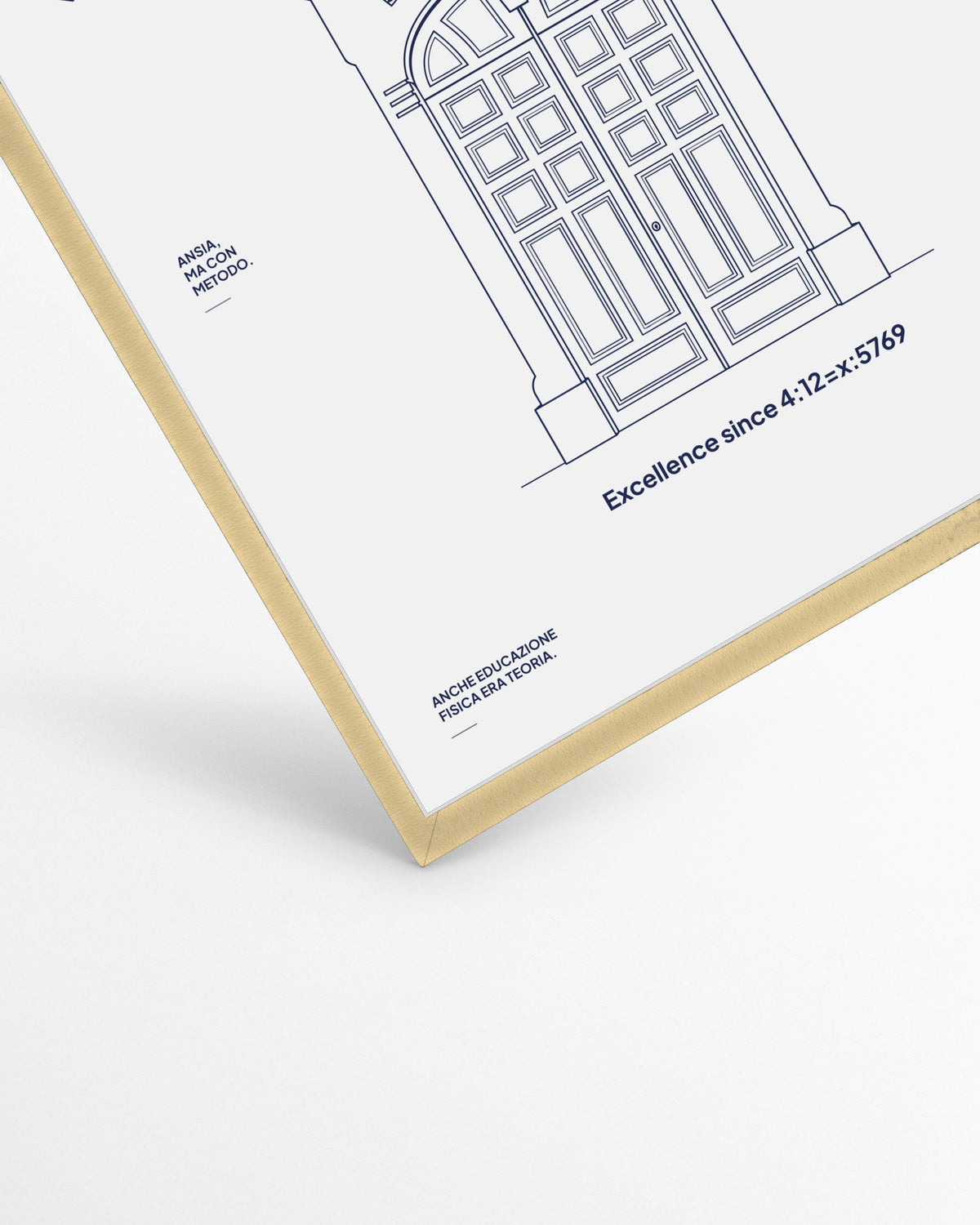 Poster Team Calini — dettaglio stampa, cornice in legno