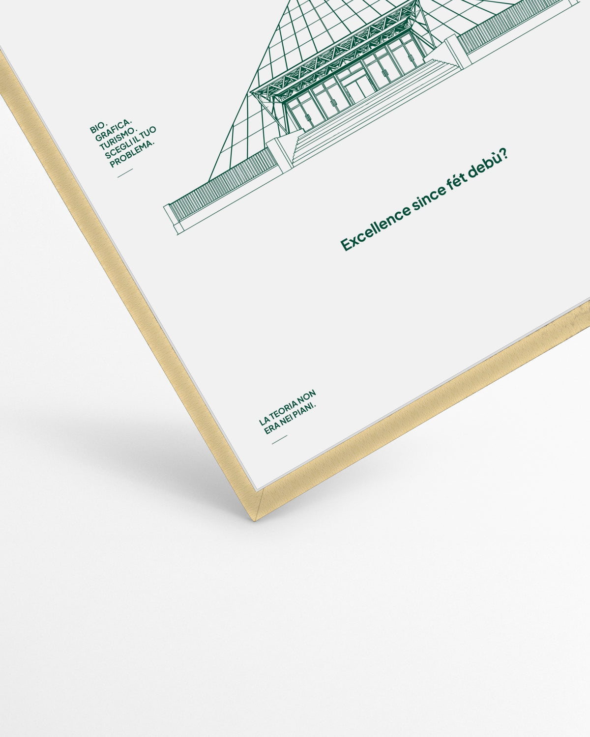 Poster Team Golgi — dettaglio stampa, cornice in legno