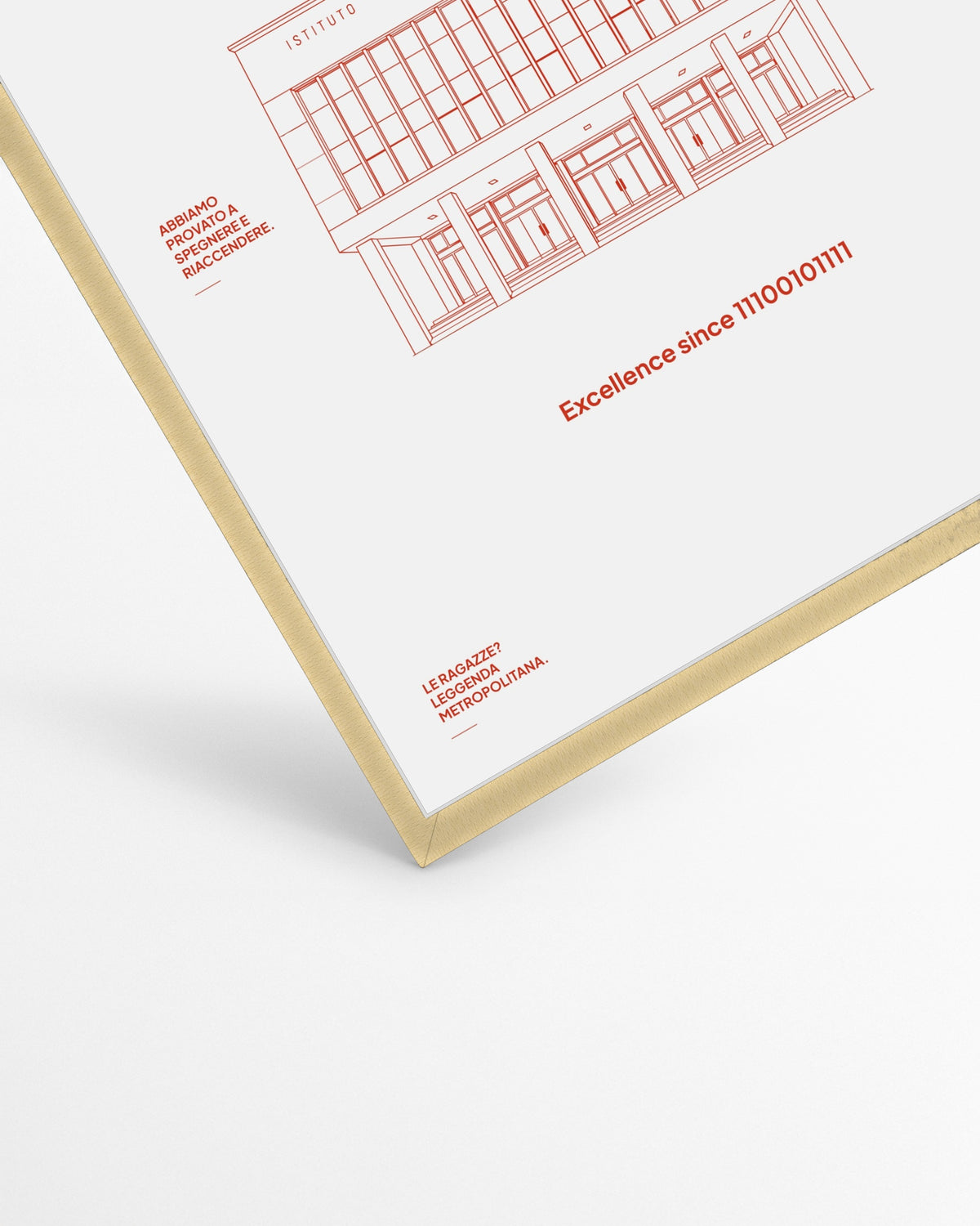 Poster Team ITIS — dettaglio stampa, cornice in legno